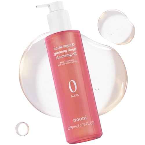 NOONI Korean Cleansing Oil - Snow Aqua 0 Ginseng Deep Cleansing Oil | Makeup Blackhead Remover, Pore Care Control, Glass Skin, Helps Control Sebum, Revitalizing Care, Stocking Stuffers, 6.76 Fl Oz