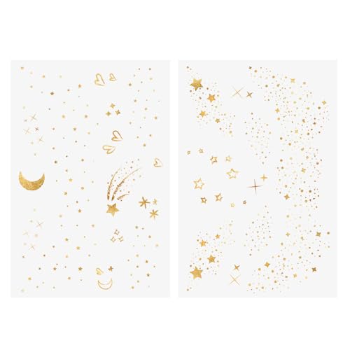Flash Tattoos Pixie Dust Authentic Metallic Temporary tattoos-2 sheet mini pack | Includes over 24 premium foil waterproof tattoos, face glitter, face gems, festival, face freckles