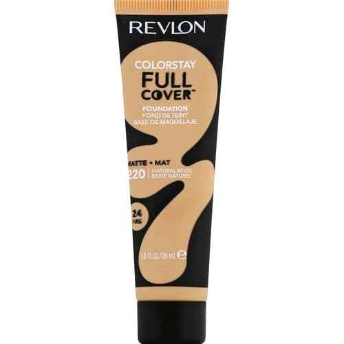 Revlon Liquid Foundation, ColorStay Face Makeup for Normal and Dry Skin, Longwear Full Coverage with Matte Finish, Oil Free, Natural Beige, 1.0 Fl Oz
