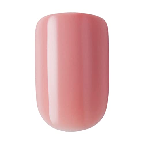 KISS Gel Fantasy Press On Nails, Nail glue included, 'Ribbons', Pink, Short Size, Squoval Shape, Includes 28 Nails, 2g glue, 1 Manicure Stick, 1 Mini File