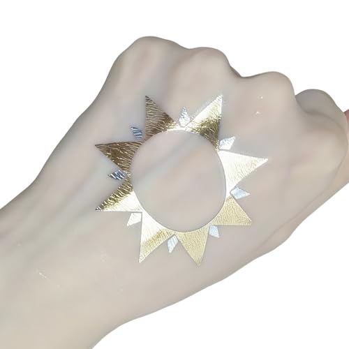 Aresvns Waterproof Metallic Temporary Tattoo,Gold Boho Snake Tattoos, 8 Sheets Gold Silver Fake Tattoos for Women Teen Girls