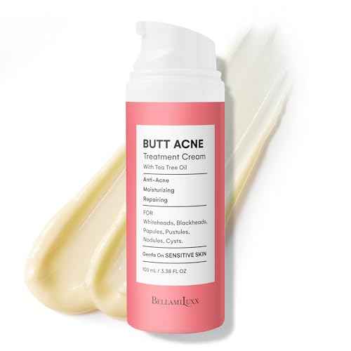 Butt Acne Clearing Treatment Cream: Body Acne Treatment for Folliculitis and Pimples on Buttocks, Thighs, and Body with 2% Salicylic Acid & Tea Tree Oil - Butt Cream for Smooth Skin