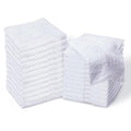 Living Fashions Premium White Cotton Washcloths Set of 24 - Thick Loop Pile Wash Cloths 12"x12" - Ultra-Soft 100% Ring-Spun Cotton Face Towels - Luxury Spa Quality Face Cloths