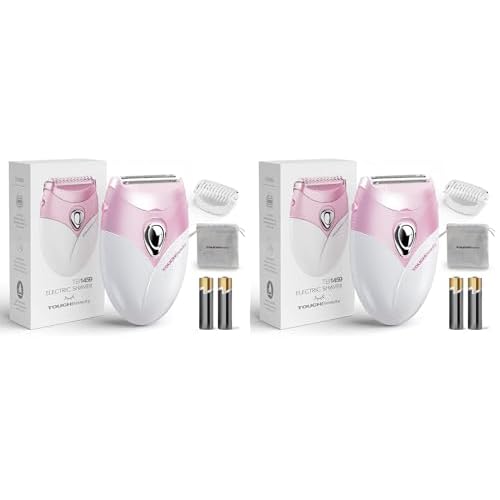 TOUCHBeauty Upgrade Electric Shaver for Women, Razor Cordless for Silky & Smooth Skin, Wet/Dry, Best for Travel (Pink) (Pack of 2)