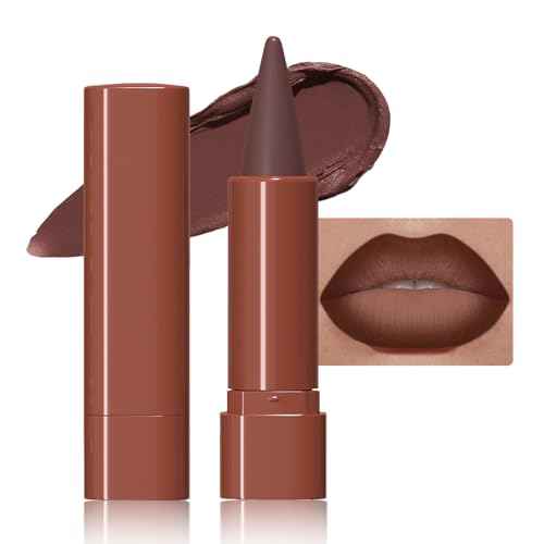 Maroon Gradient Matte Lipstick Crayon Lip Liner pencil, Flawless Contour Gradual Ombre Effect lip Pencil, for Women Long Lasting Waterproof Smudge Proof Lipstick Pencil 05#