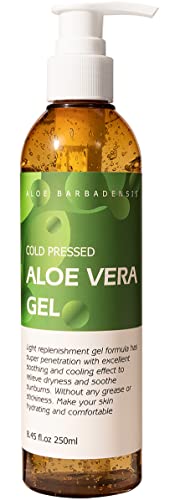 Pure Aloe Vera Gel 8.45 fl oz | Cold Pressed, Sunburn Relief & Face Care