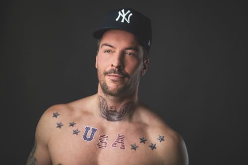 USA Temporary Face Tattoos - 2 Pack Patriotic Design
