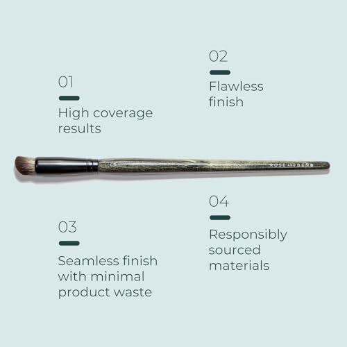 Rose and Ben Beauty C31 Spot Concealer Brush | Angled Design for Effortless Blending | High Coverage, Seamless Finish | Cruelty-Free Bristles