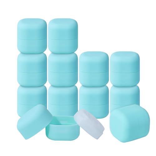 0.25 oz（7g） Empty Lip Balm Square Containers Tubes Lipstick 12 Pieces for Make Natural Lip Balm Lip Care - DIY & BPA FREE (Blue)