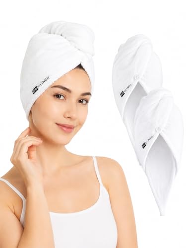 Cotton Hair Towel Wrap 3-Pack, Quick Dry Hair Turban for Women