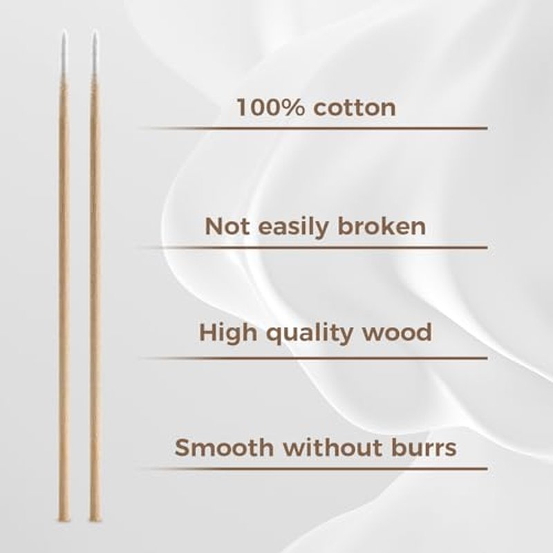 400Pcs Pointed Cotton Swabs with Wooden Sticks - Precision Makeup Cleaning
