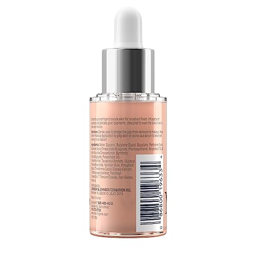 Neutrogena Healthy Skin Radiant Booster Primer & Serum, Skin-Evening Serum-to-Primer with Peptides & Pearl Pigments, Evens the Look of Skin's Tone & Smooths Texture, 1.0 fl. oz