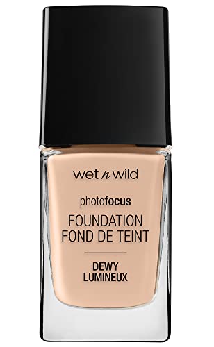 wet n wild Photo Focus Dewy Liquid Foundation Makeup, Shell Ivory ('Packaging may vary)