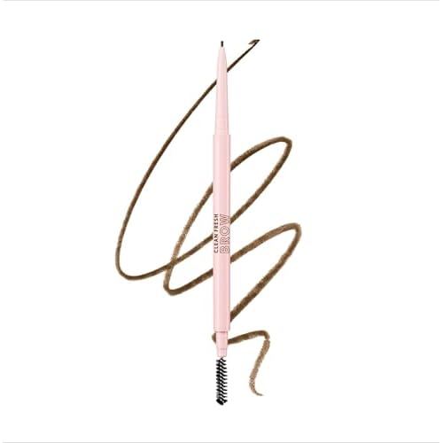 Covergirl Clean Fresh Brow Nano, 500 Medium Brown, Eyebrow Pencil, Ultra-Precise Tip, Waterproof, Transfer-Resistant, Built-In Spoolie, Vegan Formula, 0.001oz