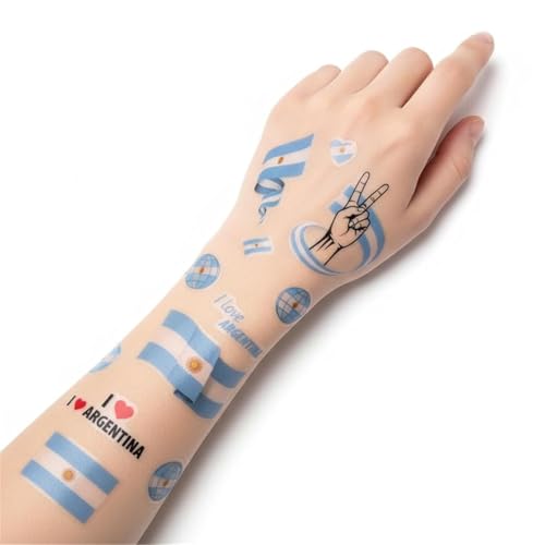 20 Pack World Cup Temporary Tattoos - Waterproof National Flag Stickers