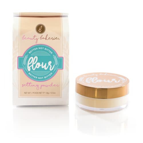 Beauty Bakerie Flour Setting Powder for Foundation, Loose Face Powder Makeup, Perfect for Oily Skin, Long-Lasting Matte Finish, Ideal for Baking and Blurring, 0.5oz, Oat (Translucent)