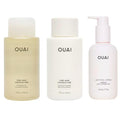 OUAI Anti-Frizz Bundle - Fine Hair Shampoo, Conditioner & Crème Set