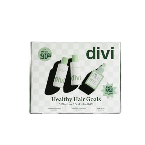 Divi Healthy Hair Goals Bundle - 30ml Hair Serum, 2 Fl Oz Volumizing Shampoo, & 2 Fl Oz Volumizing Conditioner