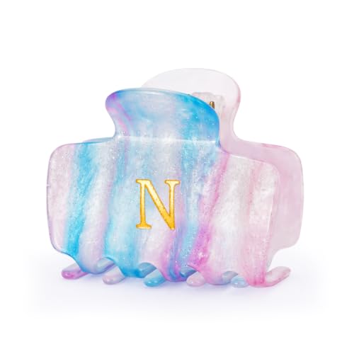 Personalized Lavender Initial Hair Claw Clip for Women & Teens