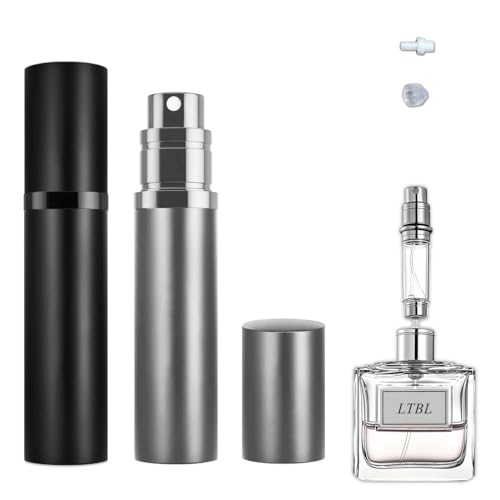 LTBL Black & Gray 5ml Refillable Perfume Atomizer - Portable Travel Spray