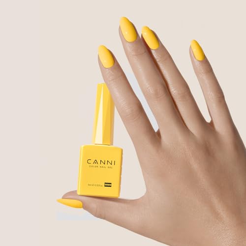 CANNI Butter Yellow Neon Gel Polish - High-Gloss UV/LED Soak Off, 15ml