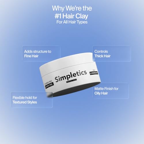 Simpletics Sea Salt Spray & Hair Clay Bundle for Textured Hair, Volume & Matte Finish