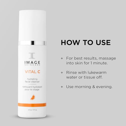 IMAGE Skincare, VITAL C Hydrating Facial Cleanser, Gentle Face Wash with Vitamin C, E and A, 6 fl oz