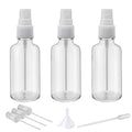 2oz Clear Glass Spray Bottles for Essential Oils - 3 Pack Fine Mist Set