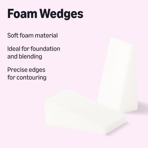 Cosmetic Foam Wedges 32 Pack - Makeup Blending Tools for Foundation & Concealer - Latex-Free