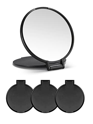 MOMIRA Compact Mirror 3-Pack - Black Small Purse Mirrors 2.4 Inch Variation of THIS listing