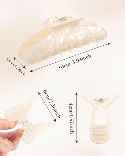 Molans Medium Hair Claw Clips - Acrylic, Non-Slip, Strong Hold