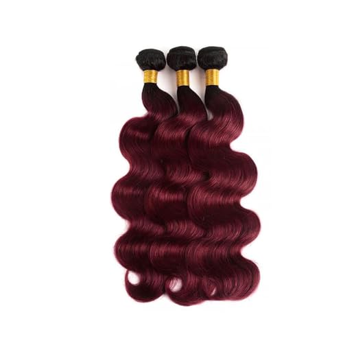 Virgin Hair Bundles 1B/99J Ombre Burgundy Body Wave 8-12 Inch