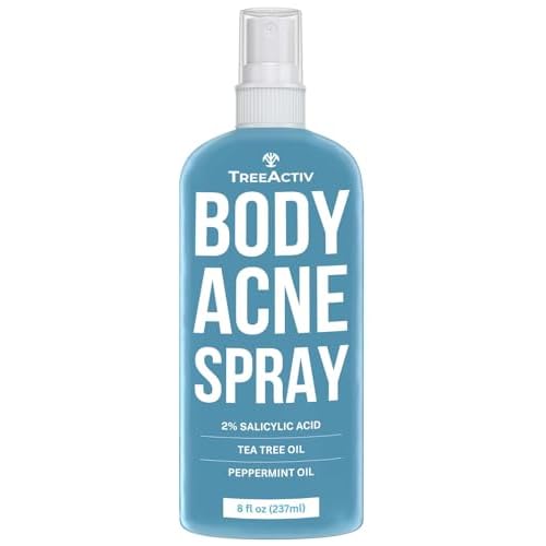 TreeActiv Body & Back Acne Spray, Original Formula, 8 fl oz, 2% Salicylic Acid, Helps Clear Cystic & Body Acne on Chest, Shoulders & More, For Teens & Adults