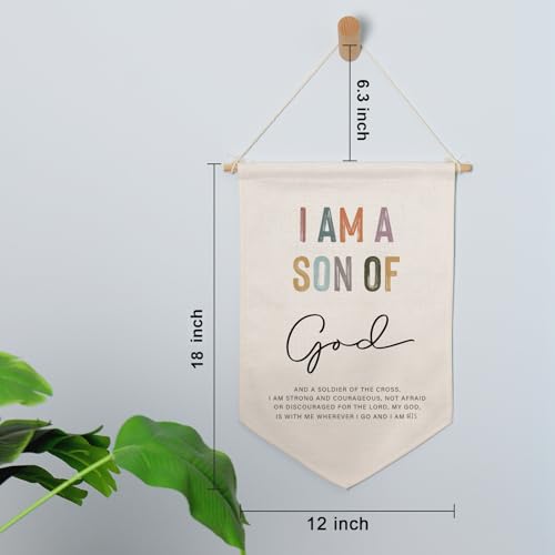 I Am A Son Of The King, Linen Flag For Nursery, Wall Art Linen Banner, Wall Hanging, Kids Room Deco, Boys Room Decor, Nursery Wall Decor, to Son, Boys Bedroom Banner, Nursery Wall Hanging