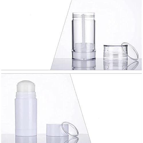 10 Pcs 30ml Empty Deodorant Containers Twist-up Filling Stick Clear Plastic Deodorant Container 1 Oz Refillable Deodorant Bottles Bottom-fill Round Lip Balm Tubes for DIY Lipstick Crayon Chapstick