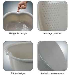 ZENVY Foot Bath Tub and Silicone Foot Scrubber Massage Mat Set for Soothing at-Home Relaxation (Foot Bath & Scrubber Mat)