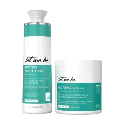 Let Me Be Smoothing Protein 1L/33.8fl.oz + Deep Repair Mask 500ml/16.90fl.oz Haircare Duo - Professional Strength Treatment and Mask