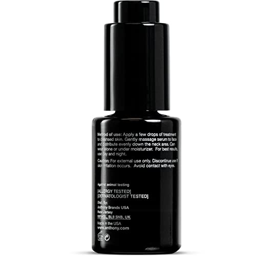 Anthony High Performance Anti-Wrinkle Glycolic Peptide Serum, Anti-Aging Lifting Moisturizer with Glycolic Acid, Peptides, Biotin, Pullulan and Algae Extract, Hydrates and Firms All Skin Types,1 Fl Oz