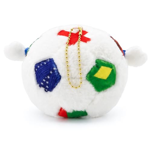 Flag Pattern Plush Soccer Ball Pillow - Soft Decorative Throw for Kids