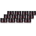 8 oz Amber PET Plastic Refillable Low Profile Jar Black Smooth Lid (12 pack)