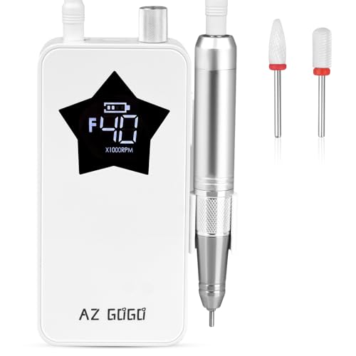 AZ GOGO 40,000RPM Rechargeable Nail Drill - Quiet Portable Efile for Acrylic & Gel Nails