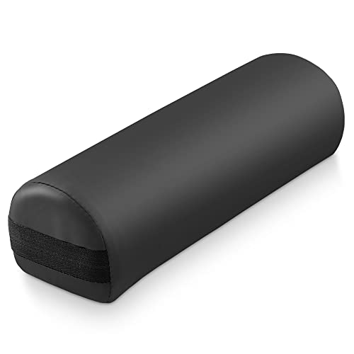 Saloniture 3/4 Jumbo Round Massage Table Bolster Pillow - 26 x 9 In - Black