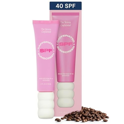 The Skinny Confidential Tinted Sunscreen, SPF 40 - Fragrance Free Face Moisturizer with No White Cast - Non-Greasy & Lightweight Caffeinated Mineral Sunscreen Lotion with Zinc Oxide & Titanium Dioxide