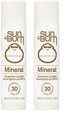 Sun Bum SPF 30 Mineral Sunscreen Lip Balm | Vegan and Hawaii 104 Reef Act Compliant (Octinoxate & Oxybenzone Free) Broad Spectrum Natural Lip Care with UVA/UVB Protection | .15 oz (Pack of 2)