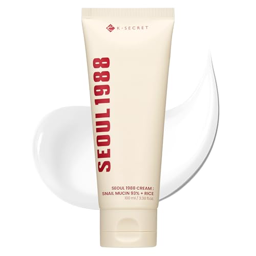 K-SECRET SEOUL 1988 Snail Mucin 93% Cream ? Concentrated Yet Lightweight Formula Infused with 93% Snail Mucin | Non-Sticky & Fast-Absorption Facial Cream | Korean Skincare, 100ml / 3.38 fl oz