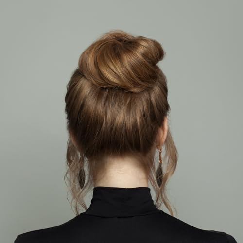 Black Hair Bun Maker Set with Non-Slip Foam Curler & Ties - Reusable Styling Accessories