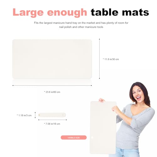 Waterproof Nail Art Desk Mat 60x30cm White