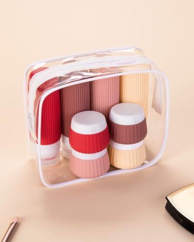 TSA-Approved Travel Toiletries Bottles & Jars 8-Pack
