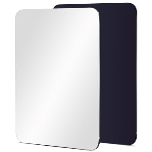 2 Pcs Strong Magnetic Locker Mirror, 4.9" x 6.9" Small Real Glass Mirror with Super Clear Reflection and Fully Magnetic Back for School Locker Refrigerator Office Cabinet