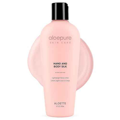 Aloette Hand & Body Silk Lotion - Lightweight & Gentle Moisturizer Body Lotion for Women & Men - Floral Scent Hydrating Skin Care with Aloe Vera Extract for Soft & Smooth Skin - 8 Fl Oz